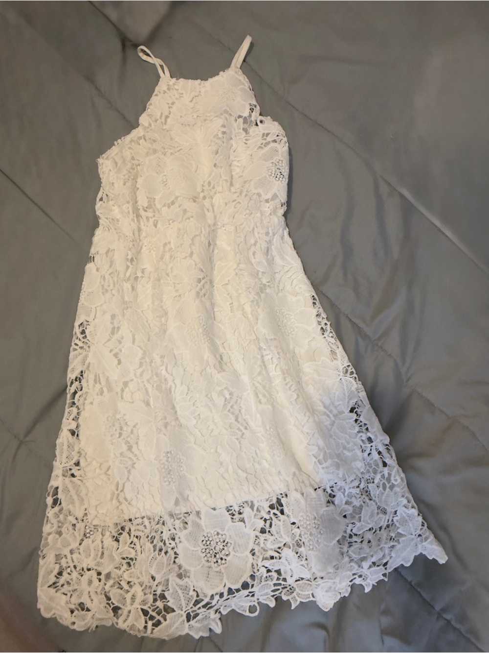 Charlotte Russe White Lace Overlay Dress